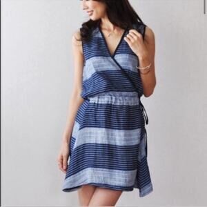Ace & Jig Boro striped wrap dress blue sz S